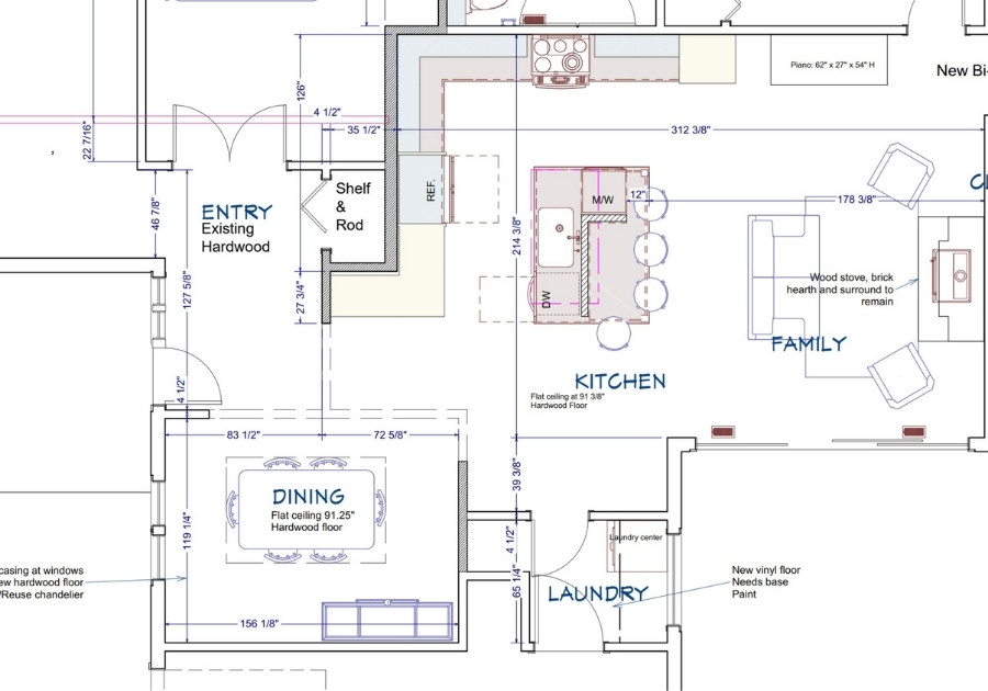 Detailed floor plan drawings