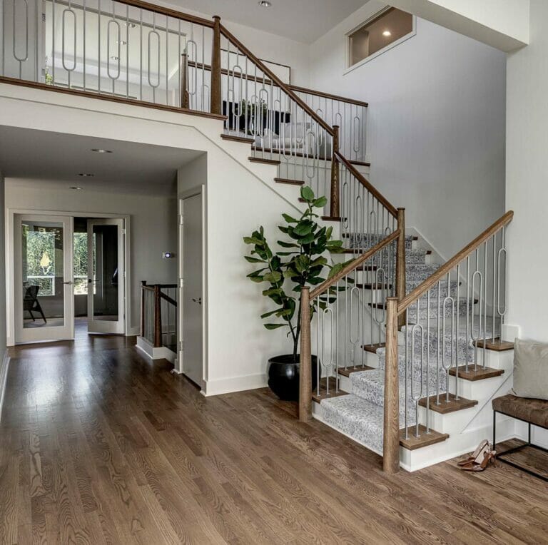 staircase remodeling can include under stair storage for back to school space