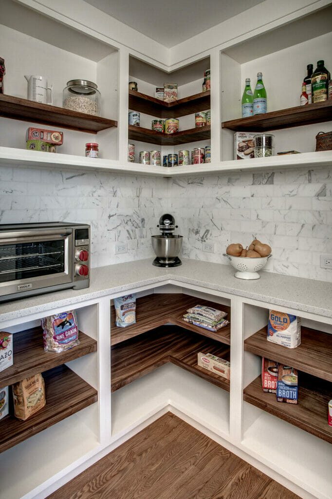Pantry with open shelves