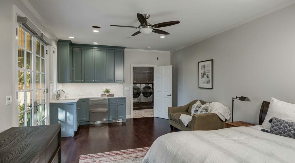 this mom's ensuite that we created as part of this whole-house remodel in Redmond offered the perfect blend of privacy and connection 