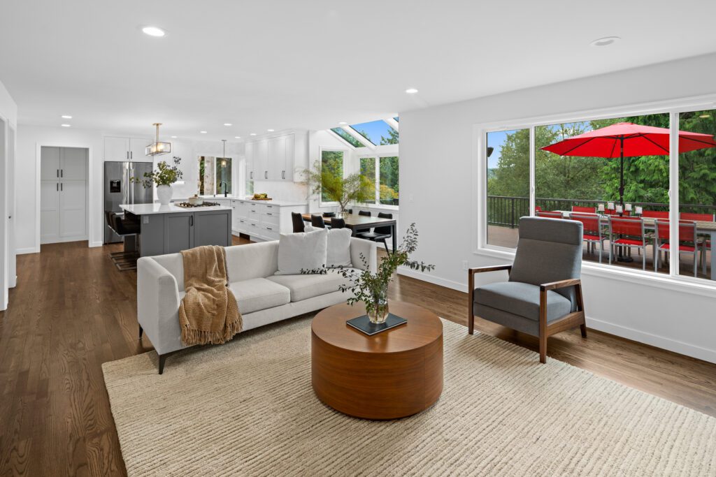 Woodinville Cottage Lake Continuity of space and design in a remodel