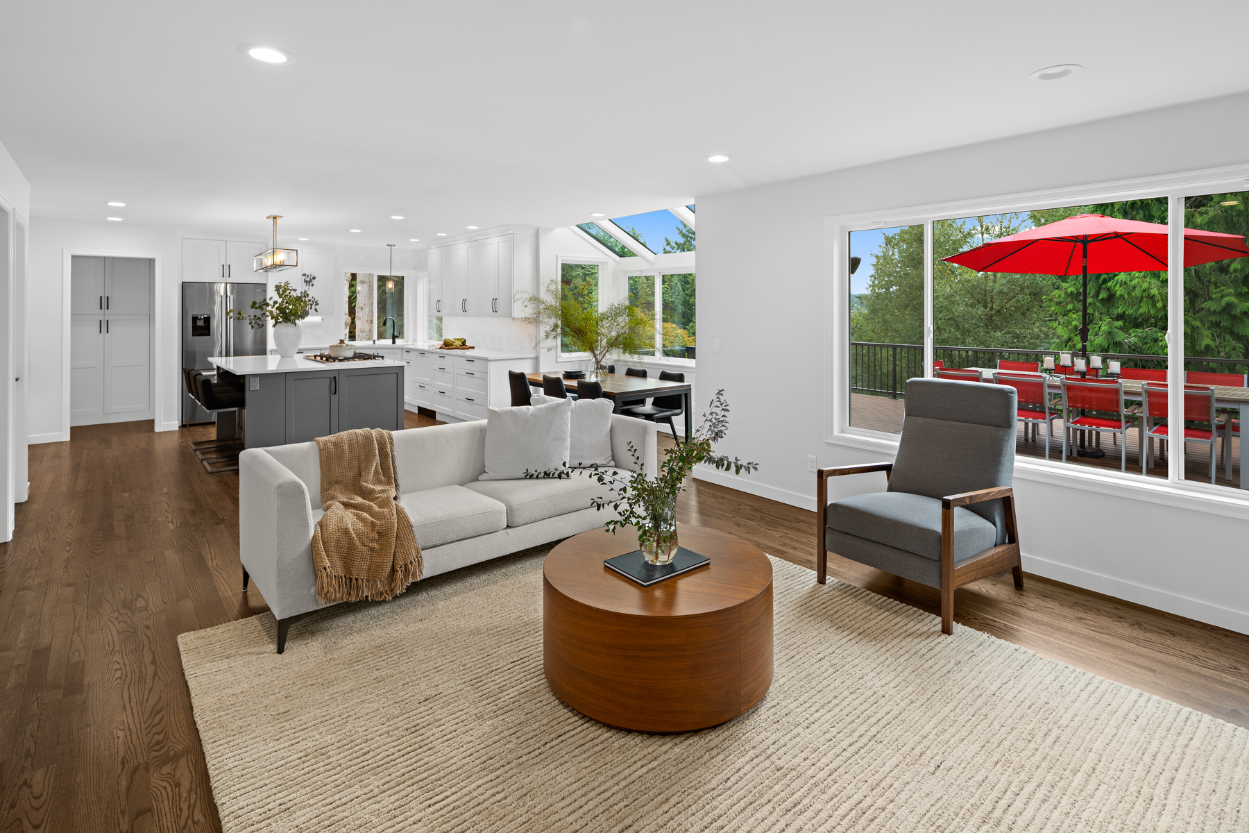 Woodinville Cottage Lake Continuity of space and design in a remodel